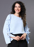 Chiffon Bow Light Blue Top