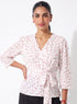 Micro Printed Waist Tie Top