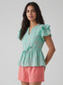 Double Flared Block Printed Top