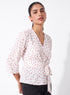 Micro Printed Waist Tie Top