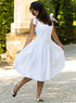 Off White Bow Detail Cotton Dress