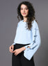 Chiffon Bow Light Blue Top