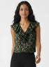 V Neck Floral-Printed Front Button Top
