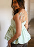 Strappy Balloon Peplum Mint