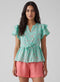 Double Flared Block Printed Top