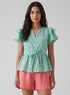 Double Flared Block Printed Top