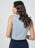 Satin Sleeveless Light Blue Top