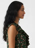V Neck Floral-Printed Front Button Top