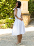 Off White Bow Detail Cotton Dress