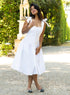 Off White Bow Detail Cotton Dress