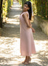 Dark Pink Front Buttoned Sleeveless Dress