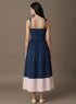 Navy Pink Border Detail Maxi Dress