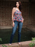 Floral Printed Strappy V Neck Top