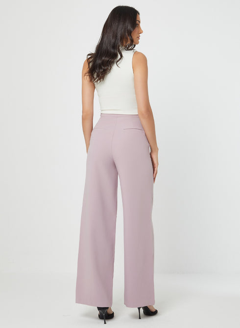 Pink Waist Tab detailed Formal Pant