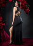 Elegant Cord Back Satin Maxi Dress