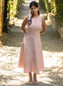 Dark Pink Front Buttoned Sleeveless Dress