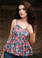Floral Printed Strappy V Neck Top