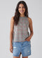 Side Tie Sleeveless Printed Top