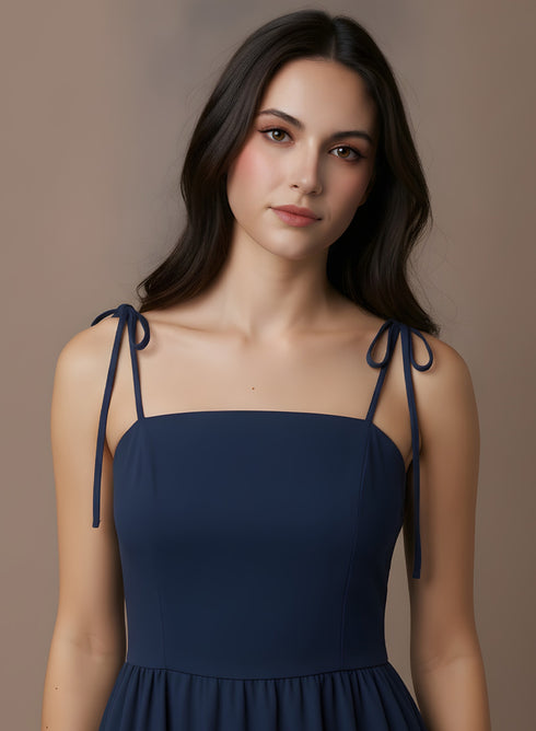 Navy Pink Border Detail Maxi Dress