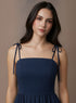 Navy Pink Border Detail Maxi Dress