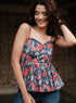 Floral Printed Strappy V Neck Top