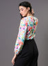 Multi Color Floral Elastic Sleeve Top