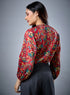 Long Sleeve Bold Red Floral Top