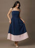 Navy Pink Border Detail Maxi Dress