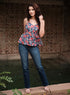 Floral Printed Strappy V Neck Top