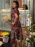 Printed Red Floral Short Sleeve Midi Dress