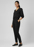 Black V Neck Quarter Sleeve Top