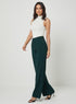 Flared Formal High Waist Green Pant