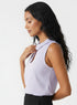 Twisted Neck Sleeveless Lavender Top