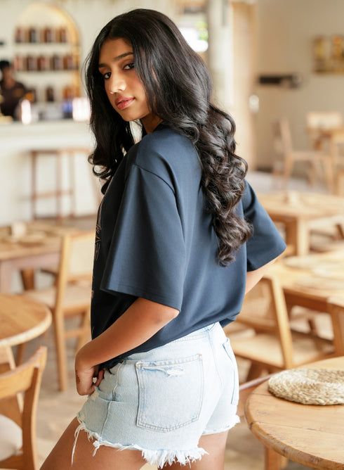 Macaw Printed Stylish Oversized T-Shirt