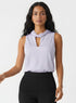 Twisted Neck Sleeveless Lavender Top