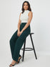 Flared Formal High Waist Green Pant
