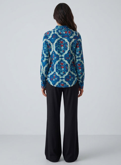 Classic Collared Block Print Shirt