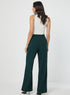 Flared Formal High Waist Green Pant