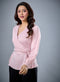 Peplum Waist Tie Pastel Pink Top
