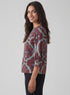 Sleeve Detailed Block Printed Top