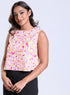 Sleeveless Butterfly Printed Crop Top