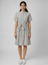 Beige Round Neck Shirt Dress
