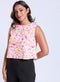 Sleeveless Butterfly Printed Crop Top
