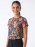 Short Sleeve Neck Pleated Top