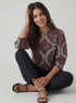 Sleeve Detailed Block Printed Top