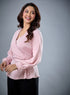 Peplum Waist Tie Pastel Pink Top