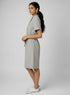 Beige Round Neck Shirt Dress