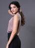 Twisted Neck Sleeveless Top - Plum Brown