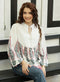 Balloon Sleeve Block Printed Tie Up Top