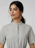 Beige Round Neck Shirt Dress